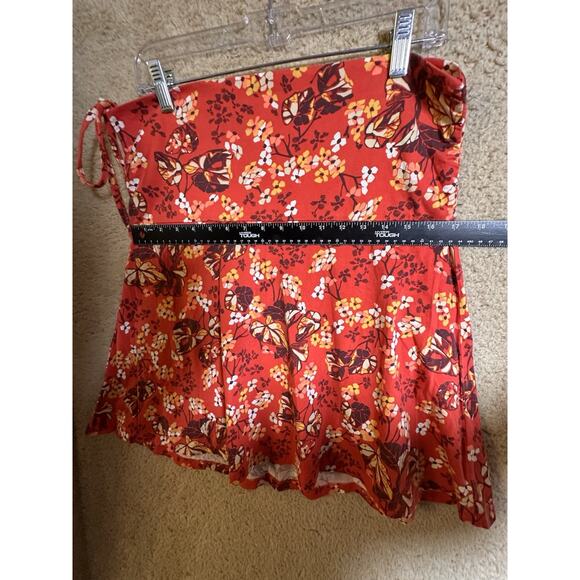 Patagonia Red Floral Circle Skirt Pull On Sz L Outdoor Hiking Camping Gorpcore - Picture 14 of 16